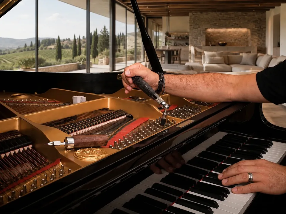 Intervento artigianale su un pianoforte